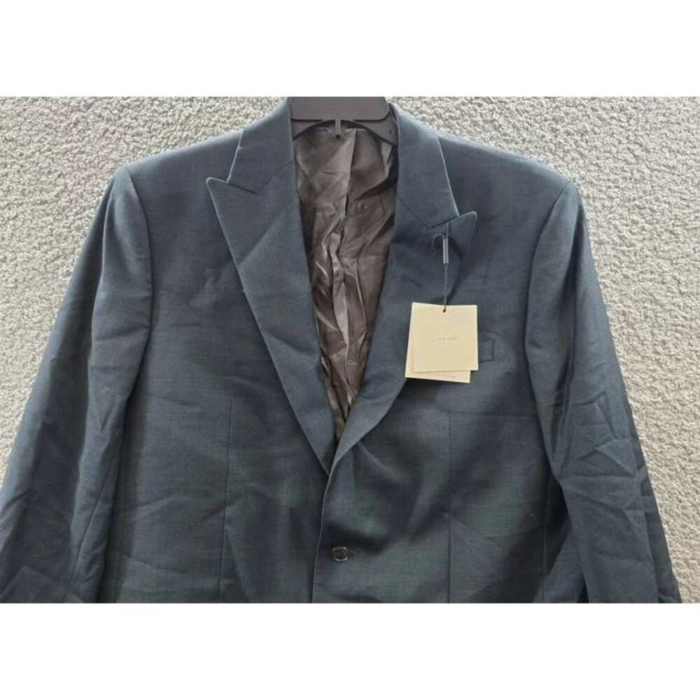Calvin Klein Slim Fit Wool Blend Stretch Suit Separate Jacket Men's 44L Green